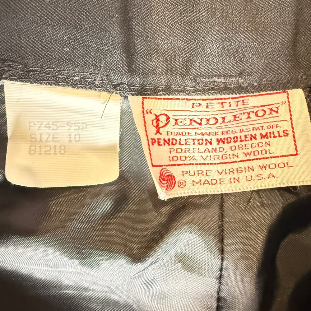 Pendleton Petite Black Virgin Wool Herringbone Pl… - image 3